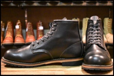 【9.5D 美品 19年】レッドウィング 9414 ベックマン 黒 ブラック フェザーストーン プレーントゥ 編み上げ 9014 ブーツ redwing HOPESMORE