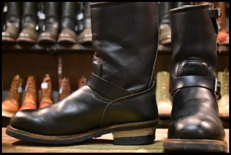 【9.5D 良品 PT91プリント 95年】レッドウィング 2268 エンジニア 黒 ブラッククローム スチールトゥ ブーツ redwing HOPESMORE