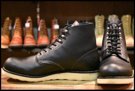 【9.5D 良品 14年】レッドウィング 8165 アイリッシュセッター 黒 ブラッククローム プレーントゥ 編み上げ ブーツ redwing HOPESMORE