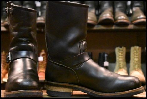 【9.5D 良品 PT91プリント 95年】レッドウィング 2268 エンジニア 黒 ブラッククローム スチールトゥ ブーツ redwing HOPESMORE