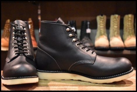 【9.5D 良品 14年】レッドウィング 8165 アイリッシュセッター 黒 ブラッククローム プレーントゥ 編み上げ ブーツ redwing HOPESMORE