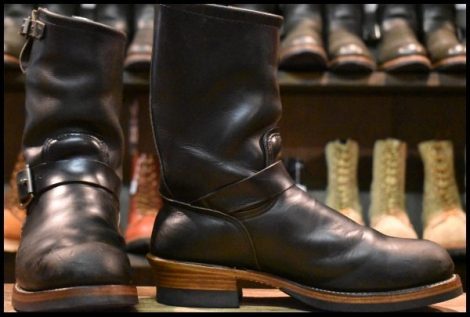 【8D 良品 PT91プリント 94年 カスタム】レッドウィング 2268 エンジニア 黒 ブラッククローム ブーツ redwing HOPESMORE