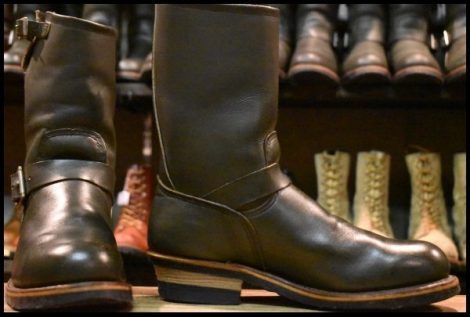 【9D 良品 PT99刺繍】レッドウィング 8273 エンジニア 緑 カンガタン グリーン スチールトゥ プルオン ブーツ redwing HOPESMORE