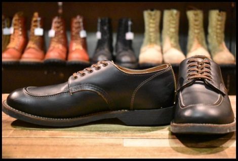 【9D 美品 18年】レッドウィング 8070 スポーツ オックスフォード 黒 クローンダイク モックトゥ 短靴 ブーツ redwing HOPESMORE