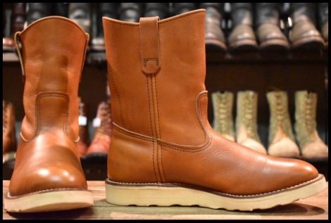 【9E 箱付 美品 84年5月刻印】レッドウィング 866 ペコス 赤茶 オロラセット ビンテージ プルオン ブーツ redwing pecos HOPESMORE