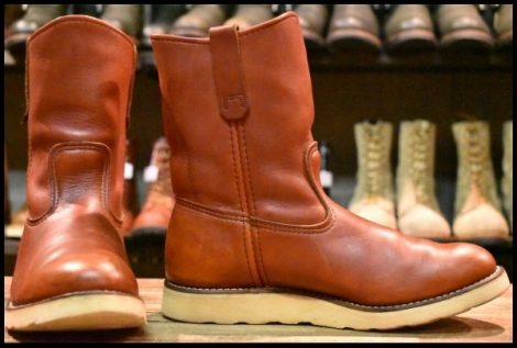 【7.5E 良品 緑犬タグ 93年】レッドウィング 866 ペコス 赤茶 オロラセット プルオン ブーツ redwing pecos HOPESMORE