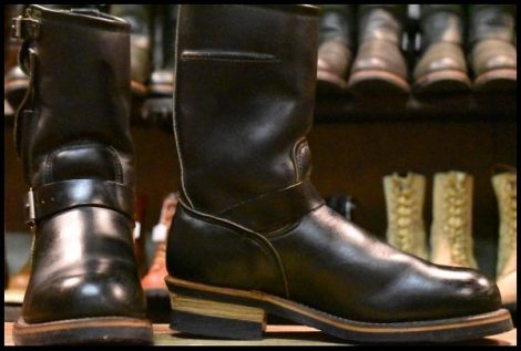 【8D 良品 PT91刺繍】レッドウィング 8270 ナイフポケット エンジニア ブラック 黒 スチールトゥ ブーツ redwing HOPESMORE