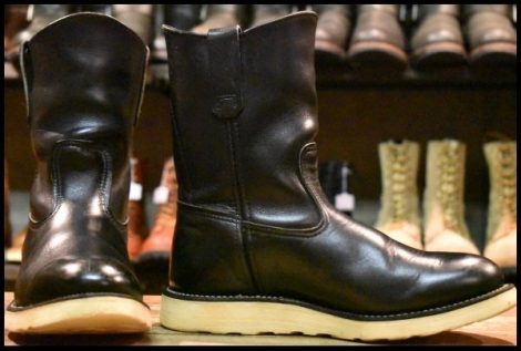 【7E 良品 羽タグ 00年】レッドウィング 8169 ペコス 黒 ブラッククローム クッションソール ブーツ redwing pecos HOPESMORE
