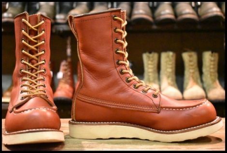 【6.5D 良品 犬タグ復刻 18年】レッドウィング 8877 アイリッシュセッター 赤茶 オロラセット モック ロング ブーツ redwing HOPESMORE