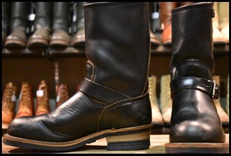 【7.5D 良品 PT91プリント 94年】レッドウィング 2268 エンジニア ブラッククローム スチールトゥ プルオン ブーツ redwing HOPESMORE