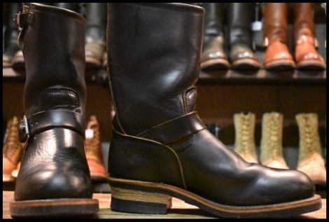 【7.5D 良品 PT91プリント 94年】レッドウィング 2268 エンジニア ブラッククローム スチールトゥ プルオン ブーツ redwing HOPESMORE