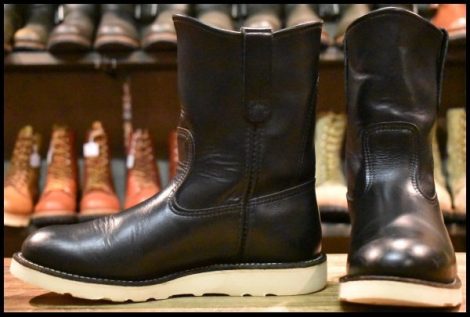 【6.5E 良品 11年 カスタム】レッドウィング 8169 ペコス 黒 ブラッククローム クッションソール プルオン ブーツ redwing pecos HOPESMORE