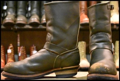 【8D 良品 PT99刺繍】レッドウィング 8273 エンジニア 緑 カンガタン グリーン スチールトゥ ブーツ redwing HOPESMORE