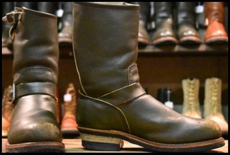 【8D 良品 PT99刺繍】レッドウィング 8273 エンジニア 緑 カンガタン グリーン スチールトゥ ブーツ redwing HOPESMORE