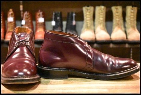 【7.5D 箱付 良品】ALDEN オールデン 1339 チャッカ バーガンディ コードバン シューズ 編み上げ 短靴 ブーツ HOPESMORE