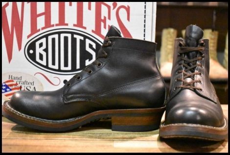 【8.5E 美品】WHITE’S ホワイツ セミドレス ブラックドレス 黒 ビブラム700シングル レースアップ 編み上げ ブーツ HOPESMORE