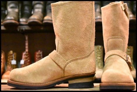【8D 未使用 18年】レッドウィング 9269 スエード エンジニア ブーツ タン ブルハイド ラフアウト redwing 8268 HOPESMORE