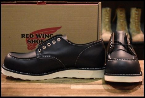 【9D 箱付 未使用 24年】レッドウィング 8090 オックスフォード 黒 ブラックプレーリー モックトゥ ローカット ブーツ redwing HOPESMORE