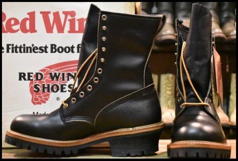 【10D 箱付 DEAD PT91プリント 94年02月刻印】レッドウィング 2218 ロガー 黒 ブラッククローム スチールトゥ ブーツ redwing HOPESMORE