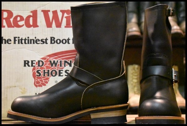 【8D DEAD PT91プリント】レッドウィング 2268 エンジニア 黒 ブラッククローム スチールトゥ プルオン ブーツ redwing HOPESMORE