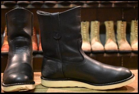 【10E 良品 08年】レッドウィング 8169 ペコス 黒 ブラッククローム プルオン クッションソール ブーツ redwing pecos HOPESMORE