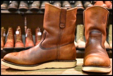 【9E 中古 緑犬タグ 犬刻印 97年】レッドウィング 866 ペコス 茶 オロイジナル ブラウン プルオン ブーツ redwing pecos HOPESMORE
