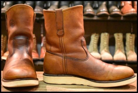 【9E 中古 緑犬タグ 犬刻印 97年】レッドウィング 866 ペコス 茶 オロイジナル ブラウン プルオン ブーツ redwing pecos HOPESMORE