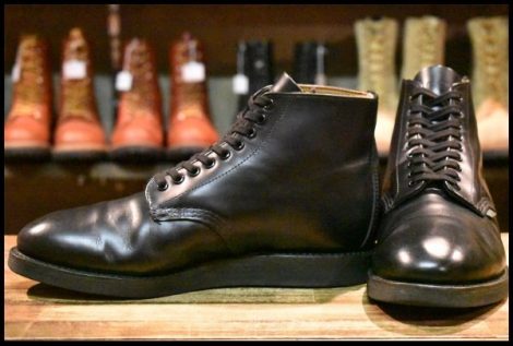 【7.5D 美品 15年】レッドウィング 9197 ポストマン 黒 ブラック シャパラル プレーントゥ レースアップ ブーツ redwing HOPESMORE