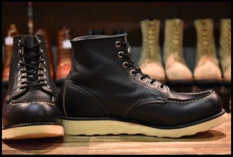 【8.5D 良品 羽タグ 00年】レッドウィング 8130 アイリッシュセッター 黒 ブラッククローム モックトゥ 8179 ブーツ redwing HOPESMORE