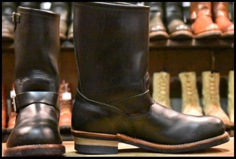 【11D 良品 08年】レッドウィング 2268 エンジニア 黒 ブラッククローム スチールトゥ ブーツ redwing HOPESMORE