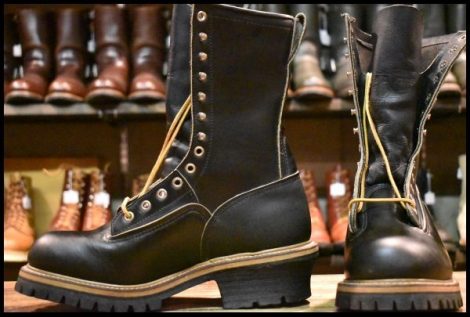 【8D DEAD PT91刺繍 98年】レッドウィング 2210 ロガー 黒 ブラッククローム スチールトゥ 編み上げ ブーツ redwing 2218 HOPESMORE