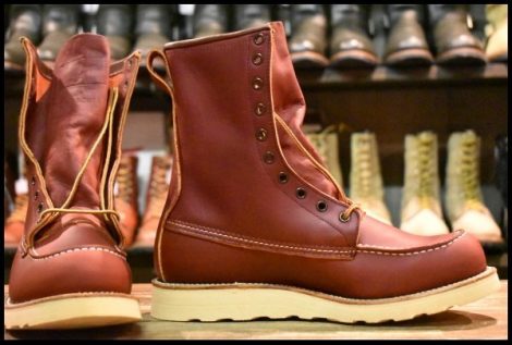 【8.5D 箱付 DEAD 犬タグ 98年】レッドウィング 8877 ロング アイリッシュセッター 赤茶 オロラセット モック ブーツ redwing HOPESMORE