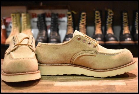 【7D DEAD 羽タグ 90’S】レッドウィング 8105 スエード オックスフォード タンラフアウト モックトゥ 短靴 ブーツ redwing HOPESMORE
