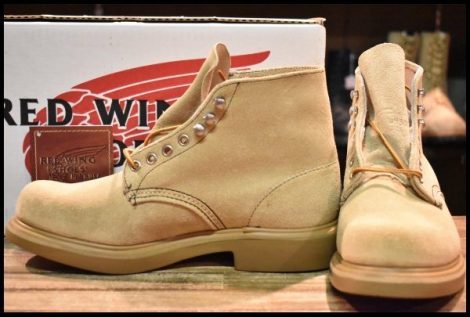 【8D 箱付 DEAD 羽タグ】レッドウィング 8128 スエード スーパーソール タン ラフアウト プレーントゥ 編み上げ ブーツ redwing HOPESMORE