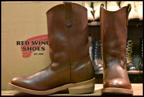 【8.5E 箱付 美品 24年】レッドウィング 1155 ペコス 茶 ブラウン ベルバリタン ロング プルオン ブーツ redwing pecos HOPESMORE