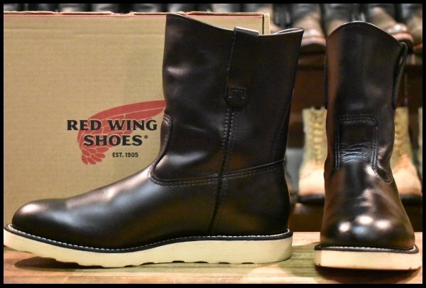 【11E 箱付 美品 18年】レッドウィング 8169 ペコス 黒 ブラッククローム クッションソール プルオン ブーツ redwing pecos HOPESMORE