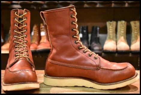 【8.5D 良品 半円犬タグ】レッドウィング 877 ロング アイリッシュセッター 赤茶 オロラセット 編み上げ ブーツ redwing HOPESMORE