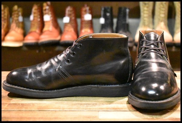 【7D 良品 10年】レッドウィング 9196 ポストマン チャッカ 黒 ブラック シャパラル 短靴 ローカット 編み上げ ブーツ redwing HOPESMORE