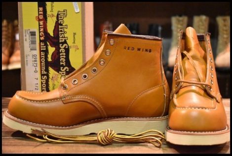 【7.5E 箱付 未使用 13年】レッドウィング 9875 アイリッシュセッター ゴールドラセット モックトゥ 編み上げ ブーツ redwing HOPESMORE