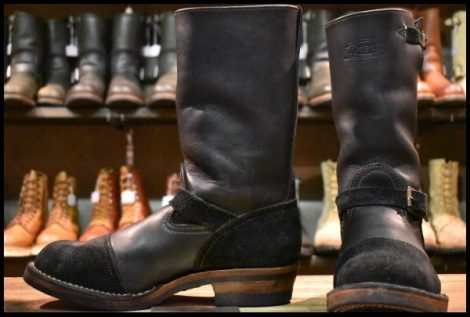 【9.5C 良品 14年】WESCO ウエスコ カスタムボス ネイビー×ネイビーラフアウト 11インチハイト ビブラム430 ブーツ BOSS HOPESMORE