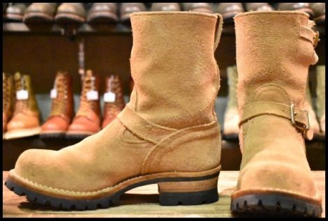 【7.5D 良品 11年】WESCO ウエスコ カスタムボス バーラップラフアウト ビブラム100シングル ベージュ ブーツ BOSS HOPESMORE