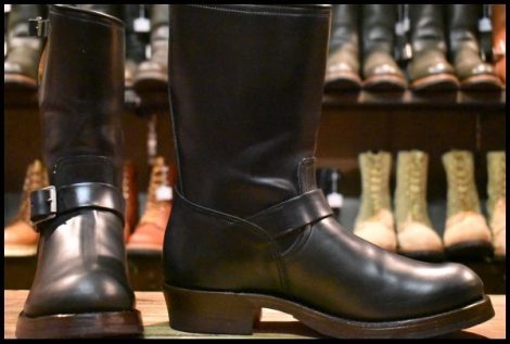 【9D 箱付 美品】BUCO ブコ リアルマッコイズ 112-3581#4031 BA11010 エンジニア 黒 ブラック ホースハイド キャッツポウ ブーツ HOPESMORE