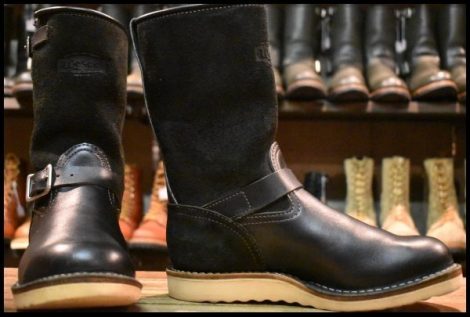 【7.5E 良品 05年】WESCO ウエスコ カスタムボス ブラック×ブラックラフアウト 黒スエード ビブラム1010 ブーツ BOSS HOPESMORE
