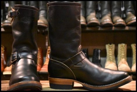 【7.5D 美品 21年 旧ロゴ】WESCO ウエスコ MISTER LOU 7600 ブラックホースハイド 黒 10インチハイト エンジニア BOSS ブーツ HOPESMORE