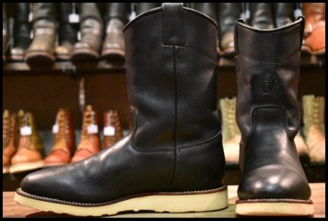 【8.5E 良品 黒タグ】Chippewa チペワ プルオンブーツ 93420 ペコス ブラック 黒 ビブラム4014シングル ブラック pecos HOPESMORE