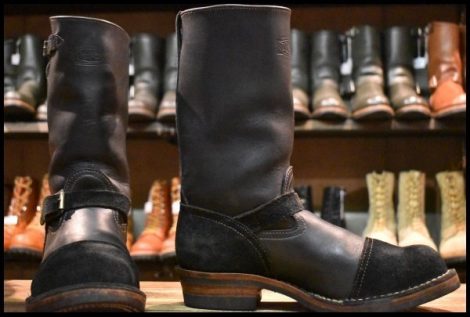 【9.5C 良品 14年】WESCO ウエスコ カスタムボス ネイビー×ネイビーラフアウト 11インチハイト ビブラム430 ブーツ BOSS HOPESMORE