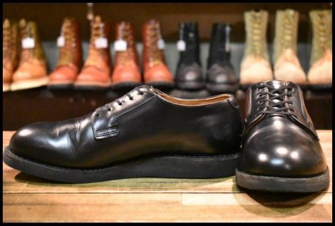 【8D 美品 24年】レッドウィング 101 ポストマン シューズ 黒 ブラック シャパラル ローカット 短靴 編み上げ ブーツ redwing HOPESMORE