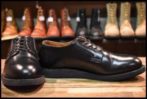 【8D 美品 24年】レッドウィング 101 ポストマン シューズ 黒 ブラック シャパラル ローカット 短靴 編み上げ ブーツ redwing HOPESMORE