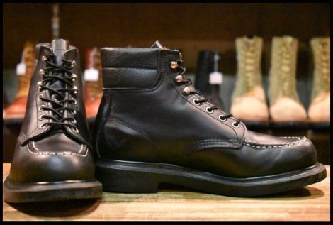 【7.5E 箱付 良品 16年】レッドウィング 8133 スーパーソール 黒 ブラッククローム モックトゥ レースアップ ブーツ redwing HOPESMORE