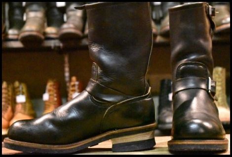 【7.5D 良品 PT91プリント 95年】レッドウィング 2268 エンジニア ブラッククローム スチールトゥ プルオン ブーツ redwing HOPESMORE